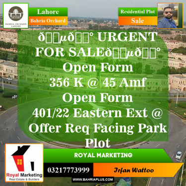 Residential Plot for Sale in Bahria Orchard, Lahore - (BP-147034)