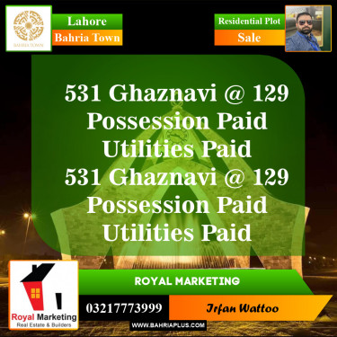 Residential Plot for Sale in Bahria Town, Lahore - (BP-147089)