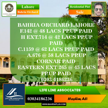 Residential Plot for Sale in Bahria Orchard, Lahore - (BP-147090)