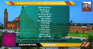 Residential Plot for Sale in Bahria Orchard, Lahore - (BP-147201)