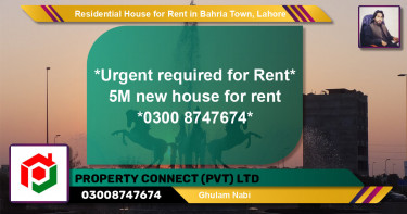 Residential House for Rent in Bahria Town, Lahore - (BP-147277)