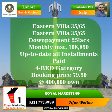 Residential Plot for Sale in Bahria Orchard, Lahore - (BP-147309)