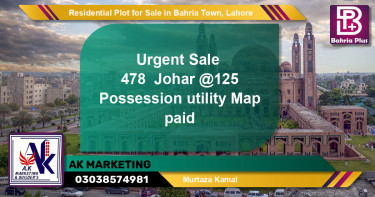 Residential Plot for Sale in Bahria Town, Lahore - (BP-147336)