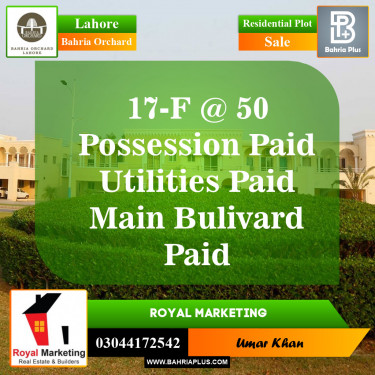 Residential Plot for Sale in Bahria Orchard, Lahore - (BP-147388)