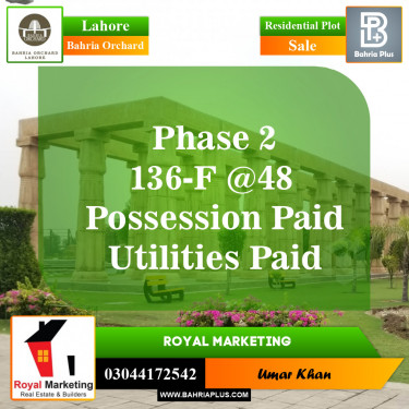 Residential Plot for Sale in Bahria Orchard, Lahore - (BP-147390)