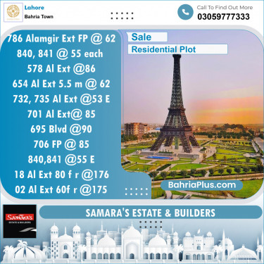 Residential Plot for Sale in Bahria Town, Lahore - (BP-147504)