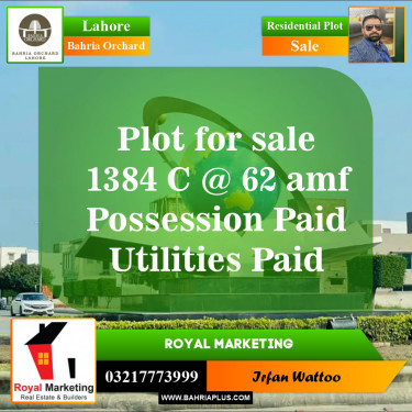 Residential Plot for Sale in Bahria Orchard, Lahore - (BP-147537)