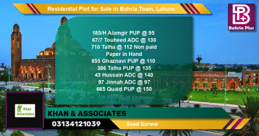 Residential Plot for Sale in Bahria Town, Lahore - (BP-147594)