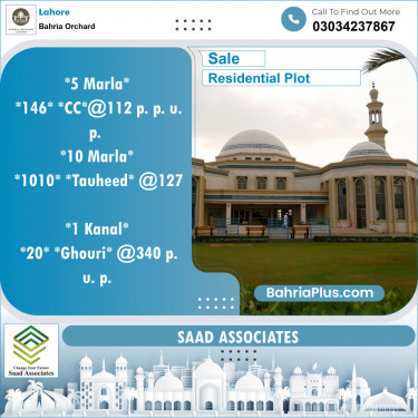 Residential Plot for Sale in Sector D - CC Block -  Bahria Town, Lahore - (BP-147640)