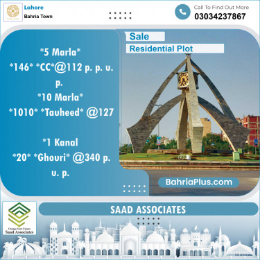 Residential Plot for Sale in Bahria Town, Lahore - (BP-147641)