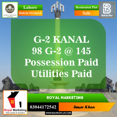 Residential Plot for Sale in Bahria Orchard, Lahore - (BP-147648)