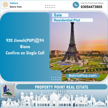 Residential Plot for Sale in Sector E - Jinnah Block -  Bahria Town, Lahore - (BP-147663)