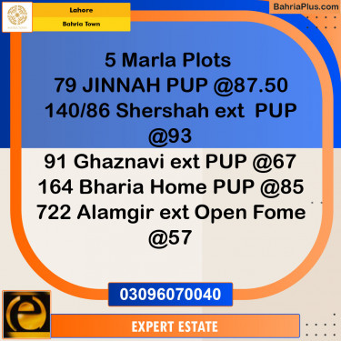 Residential Plot for Sale in Bahria Town, Lahore - (BP-147682)