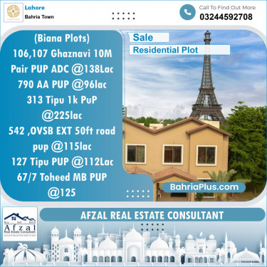 Residential Plot for Sale in Bahria Town, Lahore - (BP-147732)