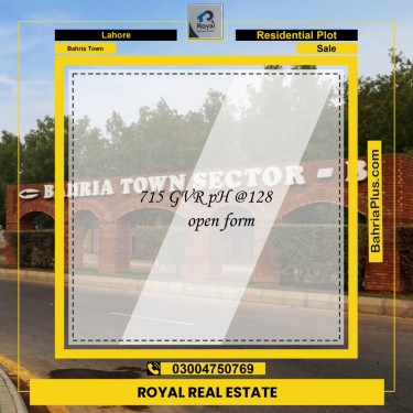 Residential Plot for Sale in Bahria Town, Lahore - (BP-147786)