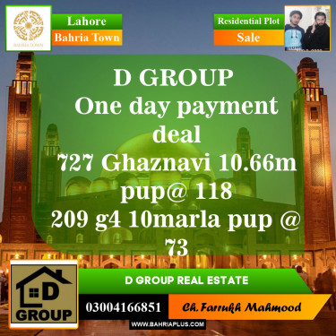 Residential Plot for Sale in Bahria Town, Lahore - (BP-147791)