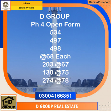 Residential Plot for Sale in Bahria Orchard, Lahore - (BP-147910)