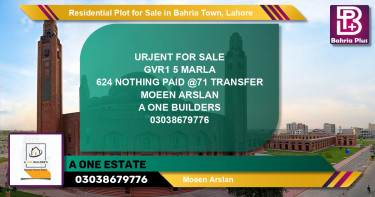 Residential Plot for Sale in Bahria Town, Lahore - (BP-147912)