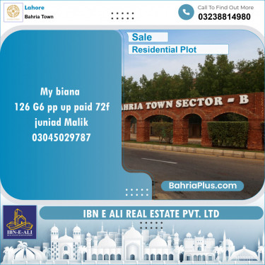 Residential Plot for Sale in Phase 4 - G6 Block -  Bahria Orchard, Lahore - (BP-147919)