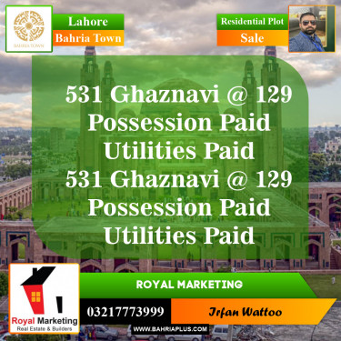 Residential Plot for Sale in Sector F - Ghaznavi Block -  Bahria Town, Lahore - (BP-148169)