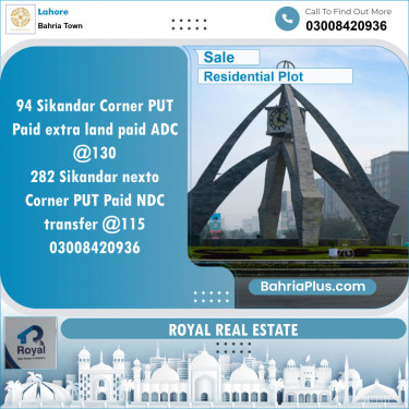 Residential Plot for Sale in Sector F - Sikander Block -  Bahria Town, Lahore - (BP-148170)