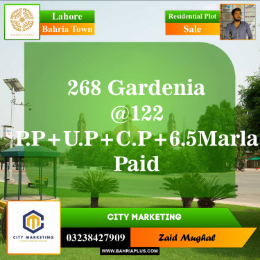 Residential Plot for Sale in Sector C - Gardenia 1 -  Bahria Town, Lahore - (BP-148207)