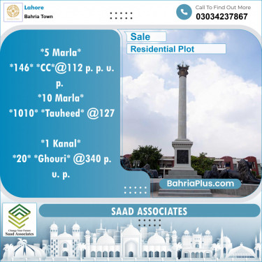 Residential Plot for Sale in Bahria Town, Lahore - (BP-148282)
