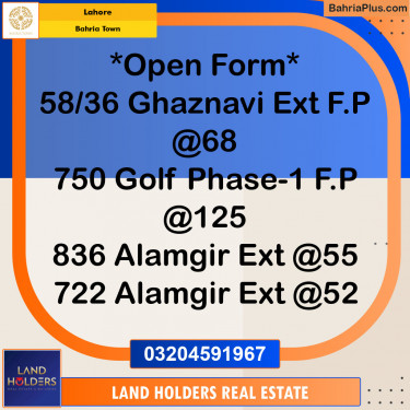 Residential Plot for Sale in Bahria Town, Lahore - (BP-148284)