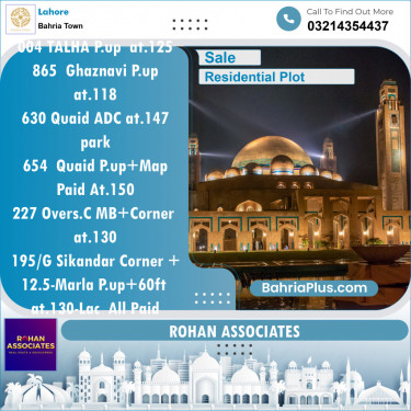 Residential Plot for Sale in Sector F - Talha Block -  Bahria Town, Lahore - (BP-148305)