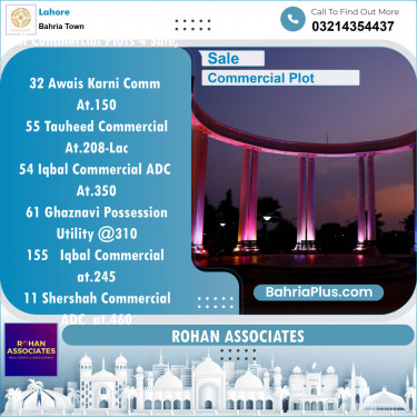 Commercial Plot for Sale in Overseas A / Awais Qarni Commercial -  Bahria Town, Lahore - (BP-148311)