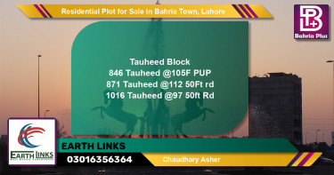 Residential Plot for Sale in Sector F - Tauheed Block -  Bahria Town, Lahore - (BP-148380)
