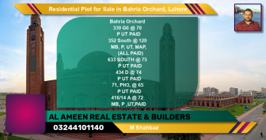 Residential Plot for Sale in Phase 4 - G6 Block -  Bahria Orchard, Lahore - (BP-148389)