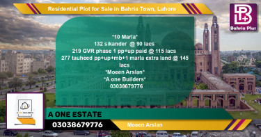 Residential Plot for Sale in Sector F - Sikander Block -  Bahria Town, Lahore - (BP-148397)