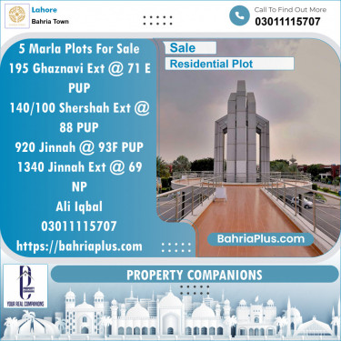 Residential Plot for Sale in Sector F - Ghaznavi Ext. Block -  Bahria Town, Lahore - (BP-148455)