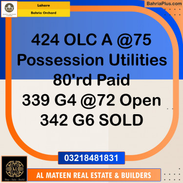 Residential Plot for Sale in OLC-A Block -  Bahria Orchard, Lahore - (BP-148466)