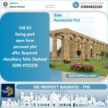 Residential Plot for Sale in Phase 4 - G3 Block -  Bahria Orchard, Lahore - (BP-148480)