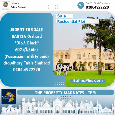 Residential Plot for Sale in OLC-A Block -  Bahria Orchard, Lahore - (BP-148484)