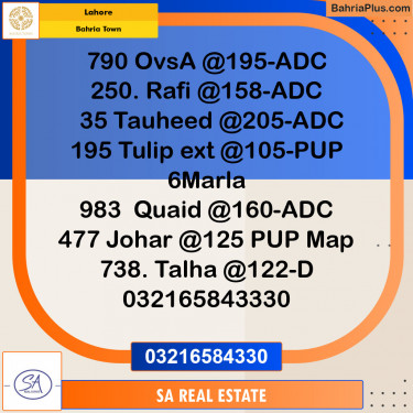Residential Plot for Sale in Overseas A -  Bahria Town, Lahore - (BP-148488)