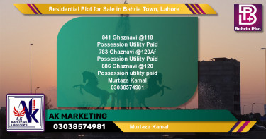 Residential Plot for Sale in Sector F - Ghaznavi Block -  Bahria Town, Lahore - (BP-148490)
