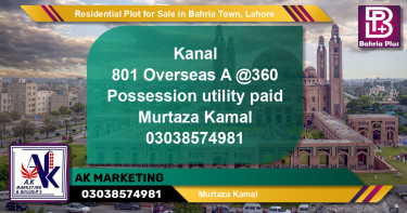 Residential Plot for Sale in Overseas A -  Bahria Town, Lahore - (BP-148495)