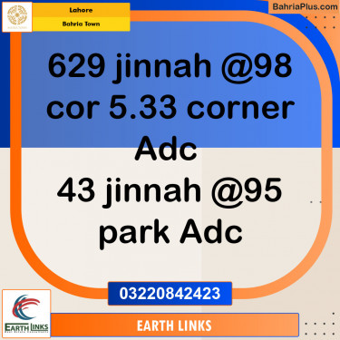Residential Plot for Sale in Sector E - Jinnah Block -  Bahria Town, Lahore - (BP-148545)