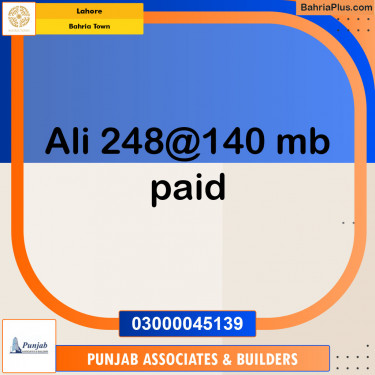 Residential Plot for Sale in Sector B - Ali Block -  Bahria Town, Lahore - (BP-148577)