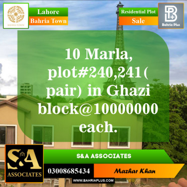 Residential Plot for Sale in Sector F - Ghazi Block -  Bahria Town, Lahore - (BP-148578)