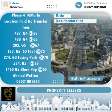 Residential Plot for Sale in Phase 4 - G4 Block -  Bahria Orchard, Lahore - (BP-148583)