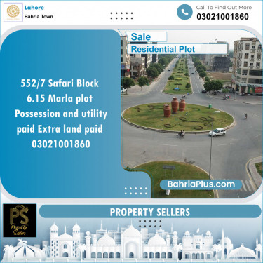 Residential Plot for Sale in Sector B - Safari Villas -  Bahria Town, Lahore - (BP-148587)