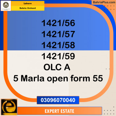 Residential Plot for Sale in OLC-A Block -  Bahria Orchard, Lahore - (BP-148621)