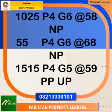 Residential Plot for Sale in Phase 4 - G6 Block -  Bahria Orchard, Lahore - (BP-148664)