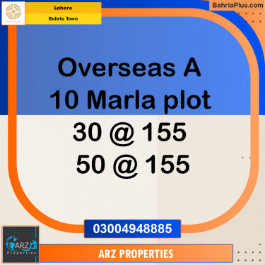 Residential Plot for Sale in Overseas A -  Bahria Town, Lahore - (BP-148670)