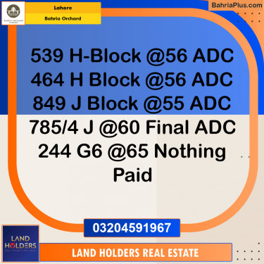 Residential Plot for Sale in Phase 2 - H Block -  Bahria Orchard, Lahore - (BP-148678)