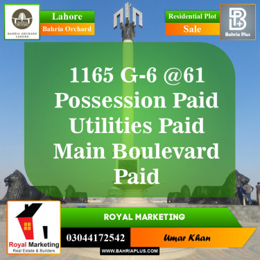 Residential Plot for Sale in Phase 4 - G6 Block -  Bahria Orchard, Lahore - (BP-148701)
